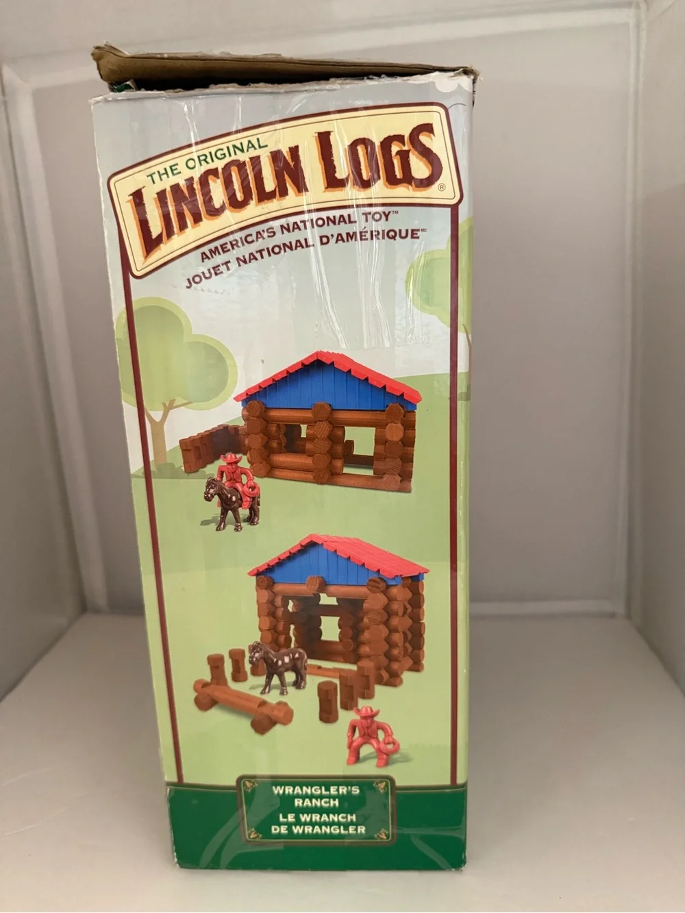 The Original Lincoln Logs Kids Building Set - Brown Logs with Red & Blue Roof